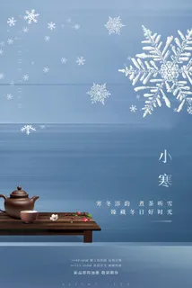 中国传统冬天小寒祝福24二十四节气节日宣传活动海报