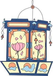 新年元素梅花冬天春节新年中国风灯笼