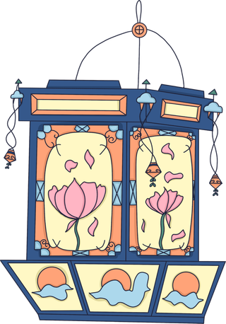 新年元素梅花冬天春节新年中国风灯笼