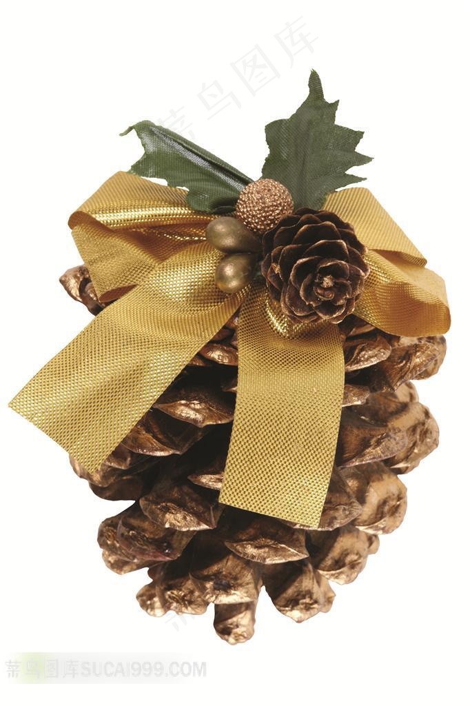 圣诞节耶诞节元素 圣诞树装饰松果