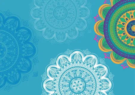 中国风古典民族风手绘曼陀罗花纹圆形插画AI矢量装饰图案PSD素材