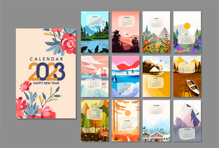 2023日历 2023年挂历 兔年日历 