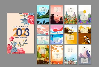 2023日历 2023年挂历 兔年日历 