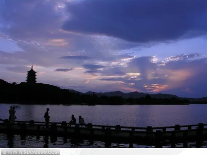 杭州西湖风景-晚霞时的西湖 杭州西湖风景-晚霞时的西湖