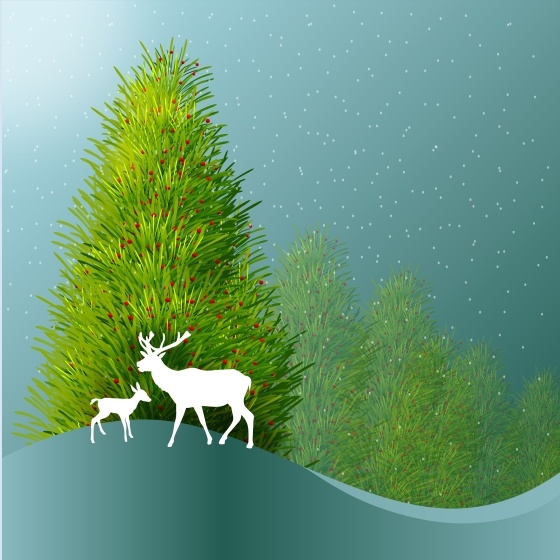 圣诞节雪花装饰风景