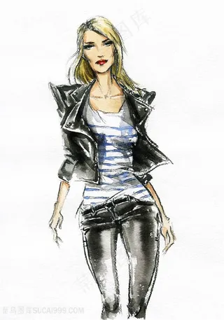 时尚潮流美女绘画高清图片
