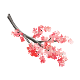 春天浪漫粉红色樱花手绘樱花梅花桃花花朵图片PNG免扣素材