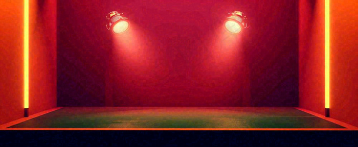 红色渐变灯光舞台质感背景