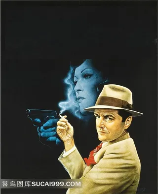 黑色背景下的男女头像创意海报