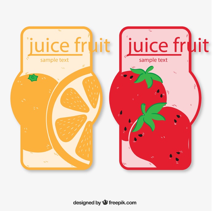 免抠橙子和草莓标签