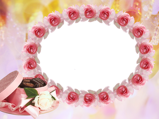 相框卡通玫瑰花