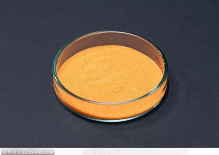 研究实验器具-培养皿中的黄色粉末