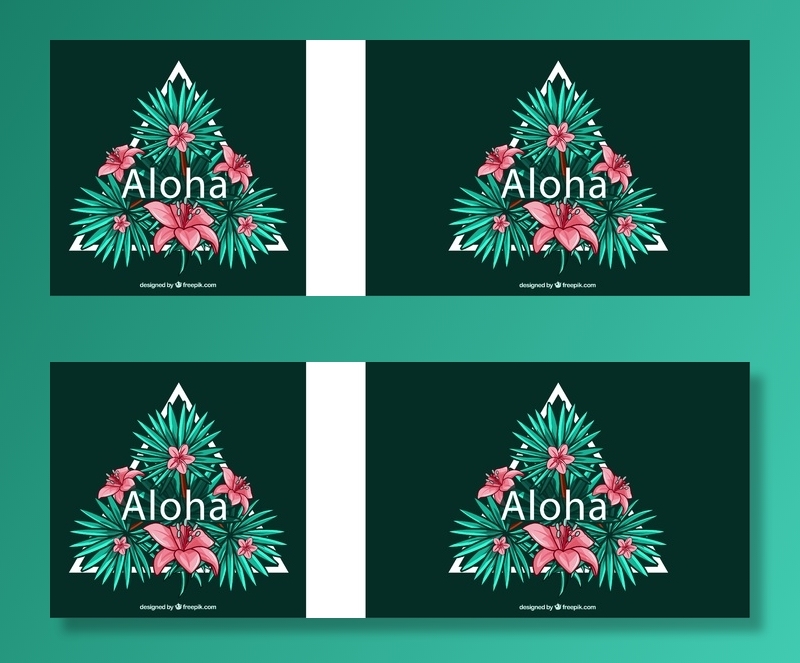 免抠花草三角标签