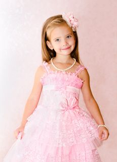 外国小女孩粉色可爱小公主裙(42)