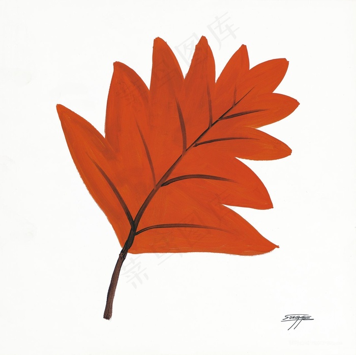 简约枫叶艺术插画