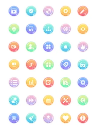 彩色icon手机线性小图标UI素材AI矢量图psd设计源文件app菜单分类