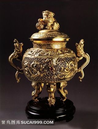 古代鎏金青铜炉子