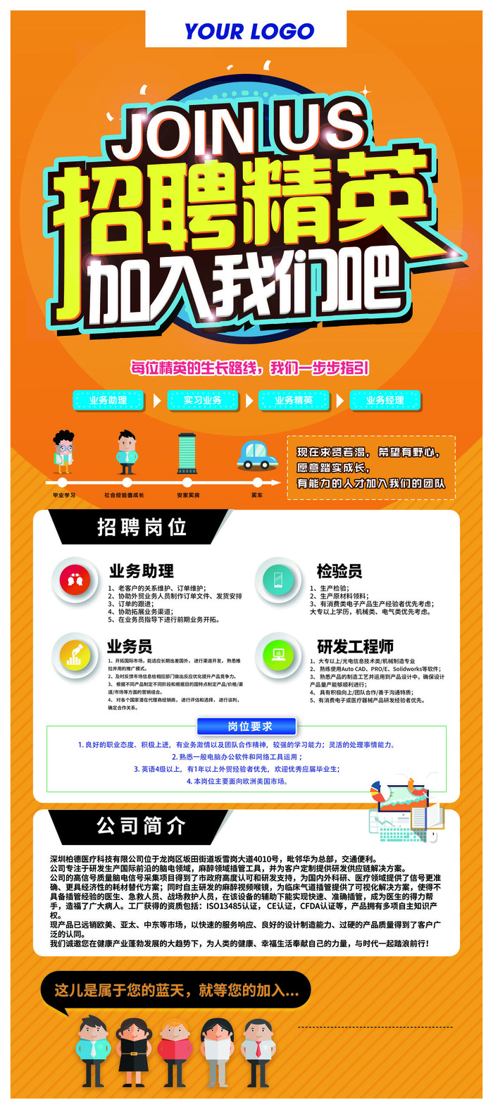 招聘展架psd模版下载