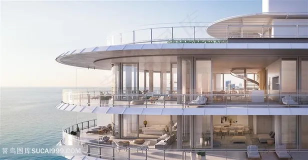 装修高档豪华的海景别墅