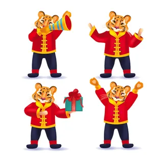 设计 卡通 老虎 祝贺 新年