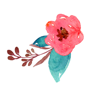 唯美森系手绘水彩花朵 免抠