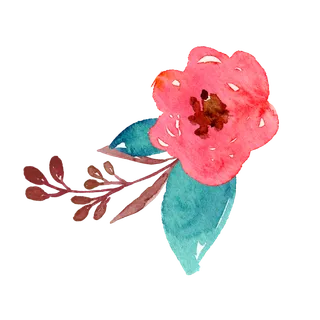 唯美森系手绘水彩花朵 免抠