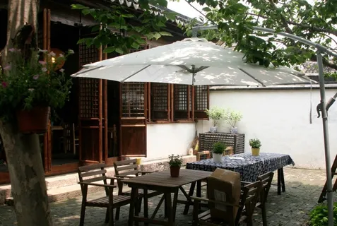 苏州周庄古镇左手后院庭院