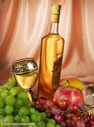伏特加美酒-新鲜的美酒与葡萄