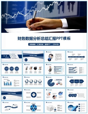 财务会计数据分析年终工作总结报告ppt模板预览图