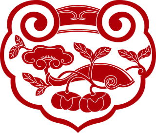 红色喜庆简约风传统吉祥纹样纹路纹理免扣PNG素材图片 (7)