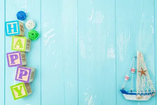 夏季夏天清凉蓝色木纹背景