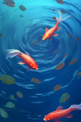 简约蓝色荷叶节气背景