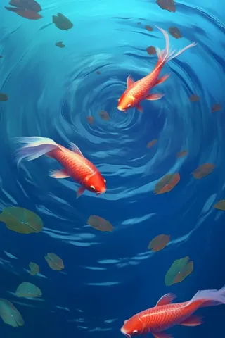 简约蓝色荷叶节气背景