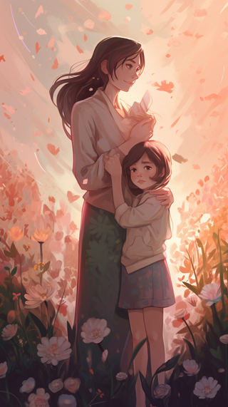 母亲 温馨 节日 爱护 温柔