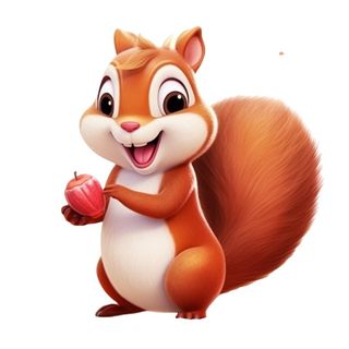 卡通插画松鼠松果免抠