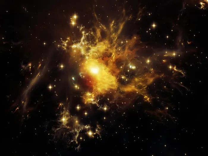 金色光辉星空图片