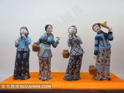 陶瓷布依族人物雕塑