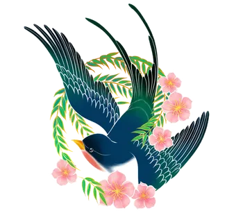 清明元素卡通春天清明节晚春绿色