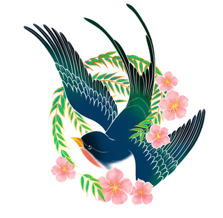 清明元素卡通春天清明节晚春绿色