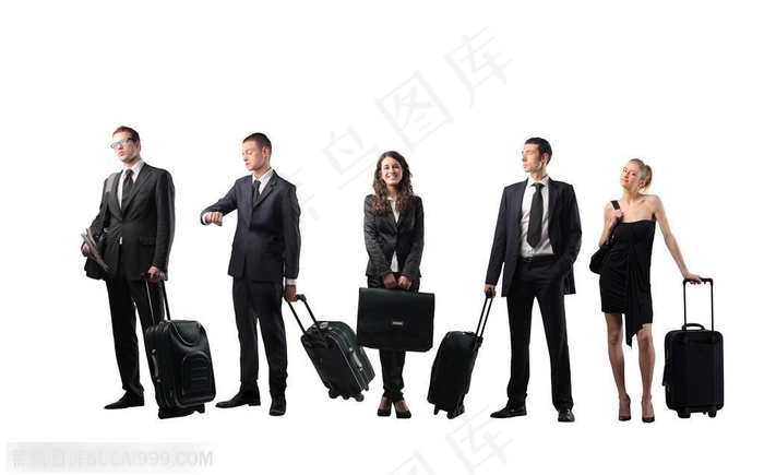 准备出差等待的商务人物 国外高清人物