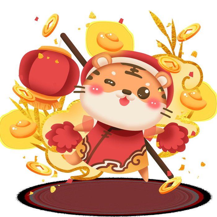 可爱2022年虎年吉祥物卡通形象新年海报元素AI矢量图PSD分层设计素材psd模版下载