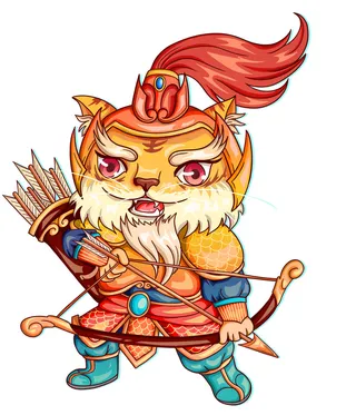 中国风2022虎年元旦新年卡通老虎形象装饰元素插画ps素材