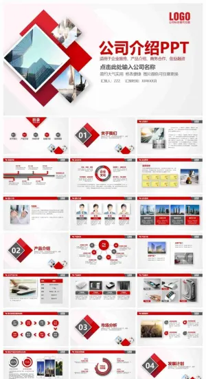 实用大气红色公司介绍PPT模板预览图