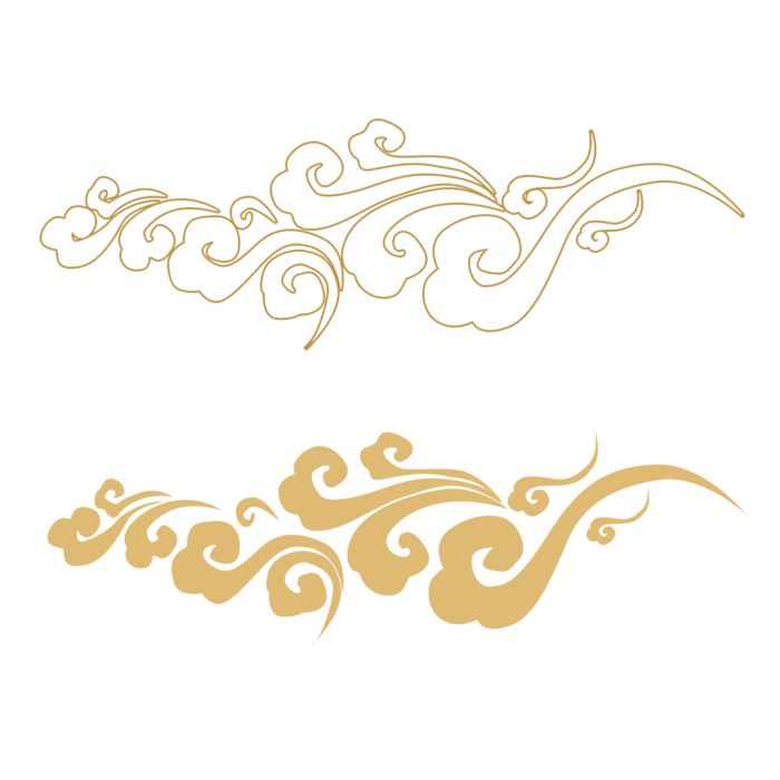 金色祥云手绘免扣png透明素材