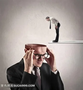 创意商务男士思考高清图片