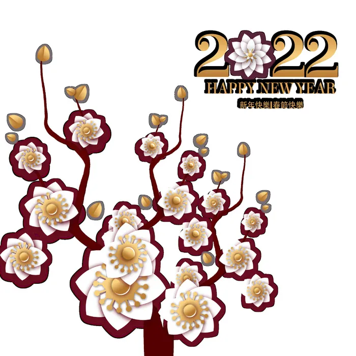 设计桃花装饰新年psd模版下载