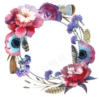 唯美浪漫粉紫花环高清图片