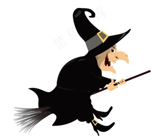 万圣节节日卡通素材女巫