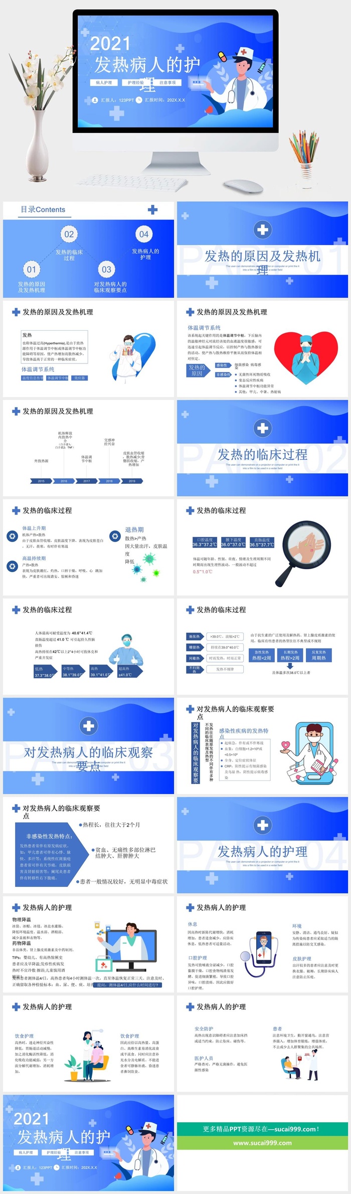 发热病人的护理措施PPT模板