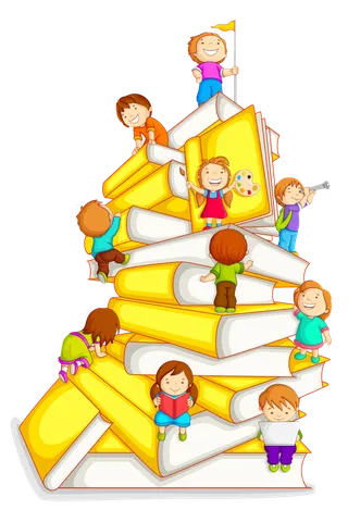 少儿兴趣班卡通书本山学习人物